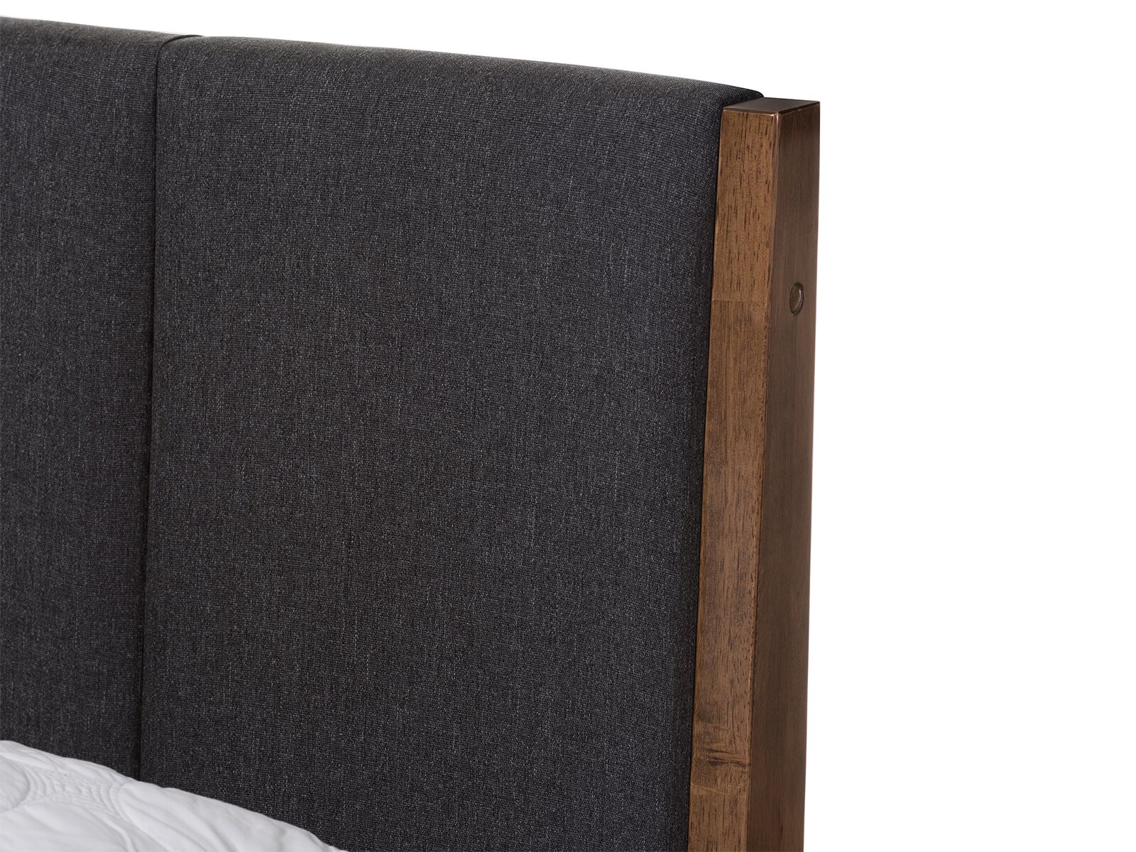 Ember Mid-Century Fabric & Wood Platform Bed
